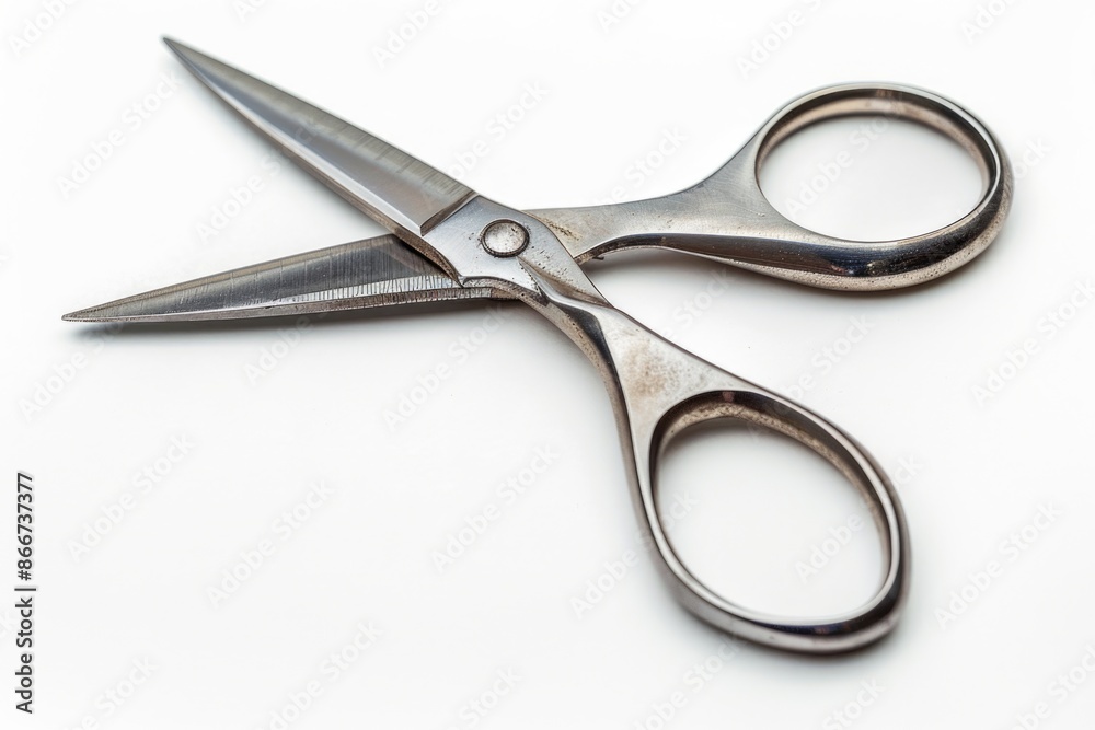 Poster A clear view of a pair of scissors with the background removed, suitable for use in product photography or as a graphic element