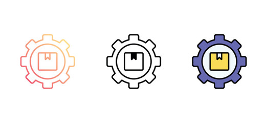 Package icon design with white background stock illustration