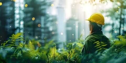 Advancements in sustainability technology propel growth in finance and construction sectors. Concept Sustainability, Technology, Finance, Construction, Advancements