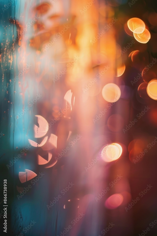 Leinwandbilder a blurred image of a group of string lights or fairy lights