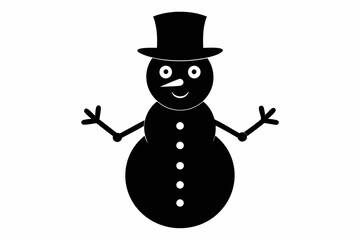 Christmas snowman silhouette vector