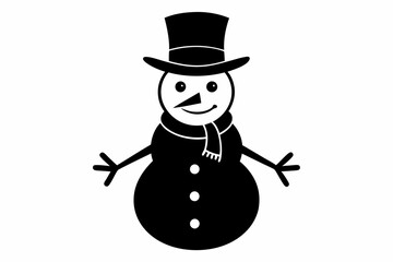Christmas snowman silhouette vector