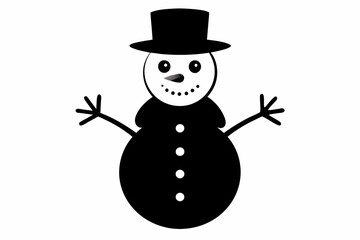 Christmas snowman silhouette vector