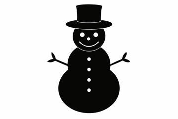 Christmas snowman silhouette vector