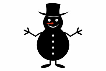 Christmas snowman silhouette vector