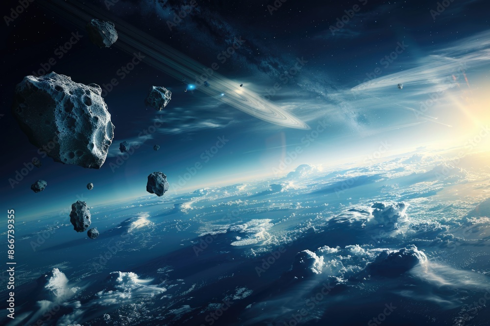 Poster A view of the Earth from space, suitable for use in presentations or as a background image