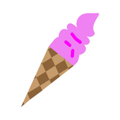Icecream Cone Vector Flat Icon Design