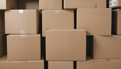 Industrial warehouse storing and shipping fragile merchandise in cardboard boxes