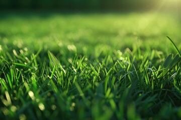 A detailed view of a lush and healthy grass field, ideal for nature photography and editorial use