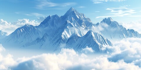Fototapeta premium Snow-capped mountain peaks against the sky