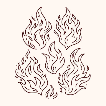 recommend clip art: Hand drawn fire outline vector illustration (8)