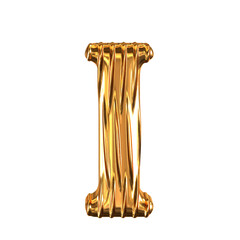 Fluted gold letter i