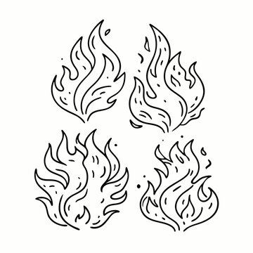 recommend clip art: Hand drawn fire outline vector illustration (26)