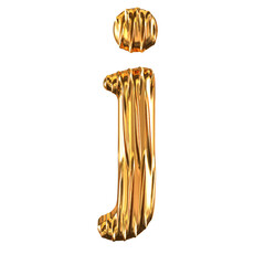 Fluted gold letter j