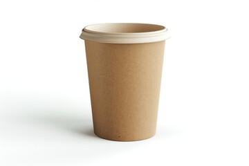 A single serving of hot coffee on a clean white surface, ready for consumption