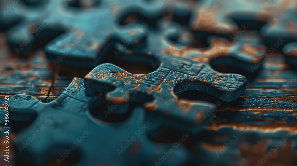 Aufkleber a close-up view of a single puzzle piece on a flat surface