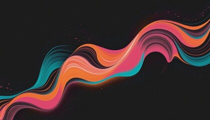 Groovy retro VHS-inspired color wave design for a dance party poster, capturing the essence of vibrant music and psychedelic visuals