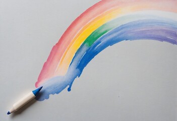 Colourful Crayon Graffiti Design with Rainbow Pattern