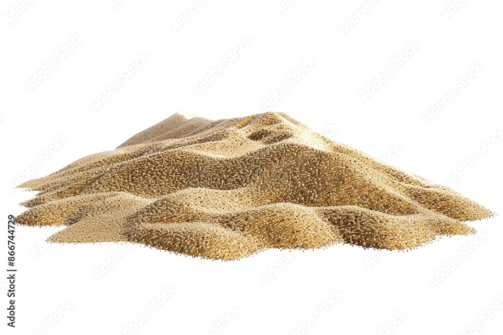 Poster a simple pile of sand on a white background, perfect for use in presentations or as a decorative ele
