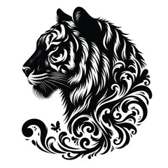 Obraz premium Silhouette tiger vector