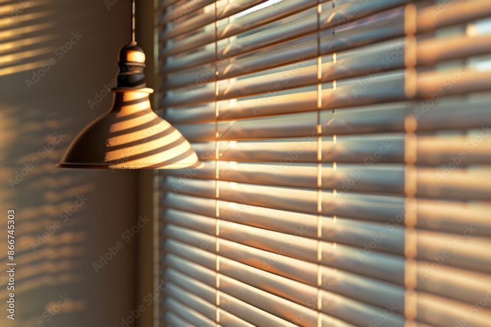 Poster a warm light shining from a window onto the adjacent wall, great for use in interior design or archi
