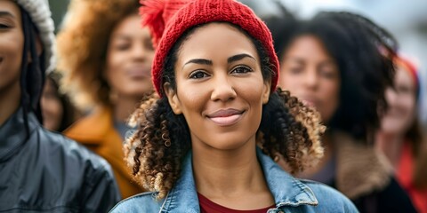 Obraz premium Diverse activists in social justice groups advocate for global causes with impact. Concept Social Justice Advocacy, Diverse Activists, Global Causes, Impactful Movements