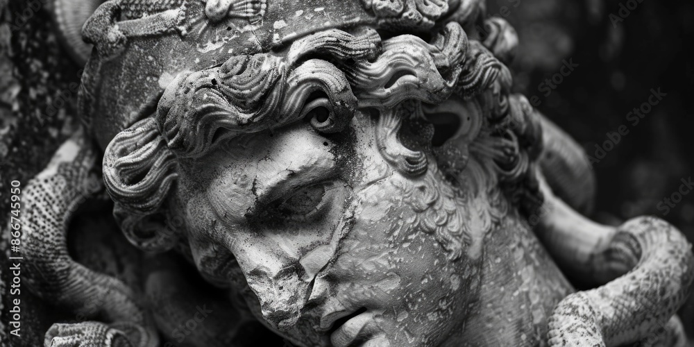 Aufkleber a close-up shot of a statue with a snake wrapped around it