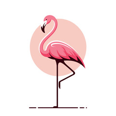 Flamingo simple elegant logo concept design. vector illustration flamingo.