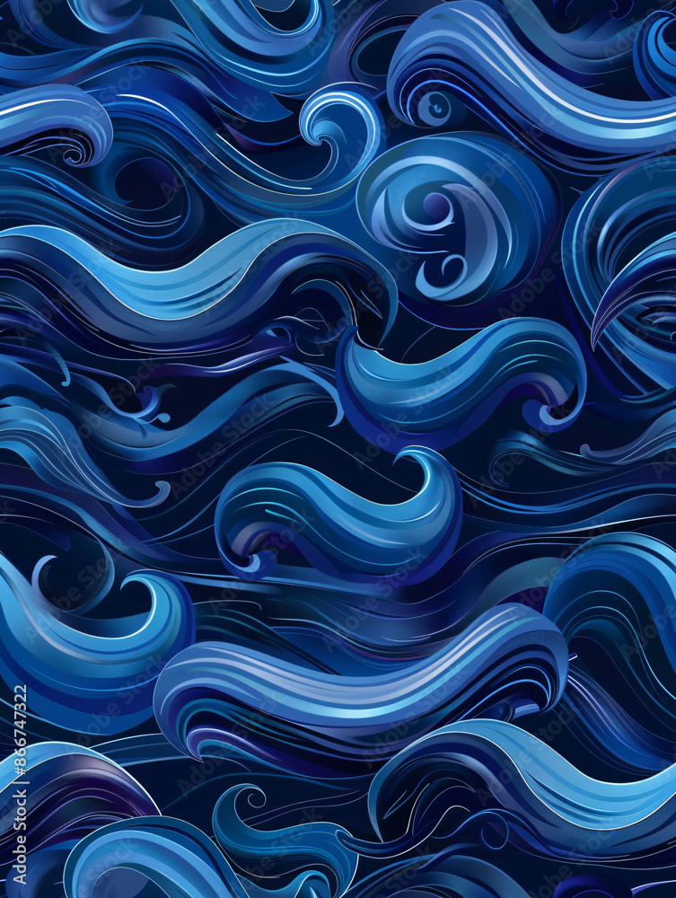 Poster Abstract background with seamless stylized wave pattern