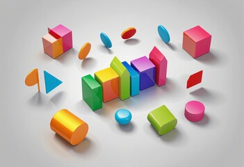 Obraz premium Collection of modern geometric logos and icons for design and construction company branding