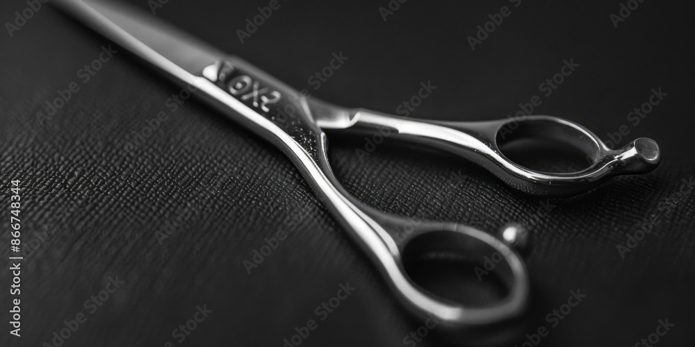 Aufkleber a pair of scissors resting on a flat surface