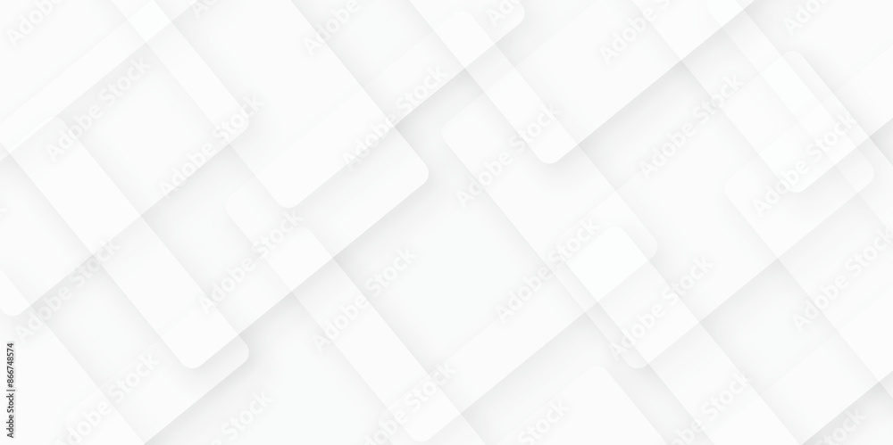 Poster Abstract modern white and gray pattern geometric luxury gradient line background random square shape design. 3d shadow effects, modern design template background. layered geometric triangle shapes.	

