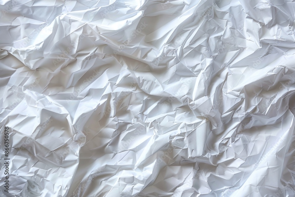 Poster a close-up shot of a sheet of white paper with minimal creases and folds