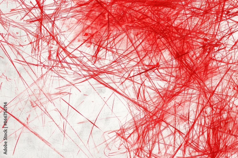 Poster a close-up shot of a piece of art with red paint, ideal for use in marketing materials or artistic p