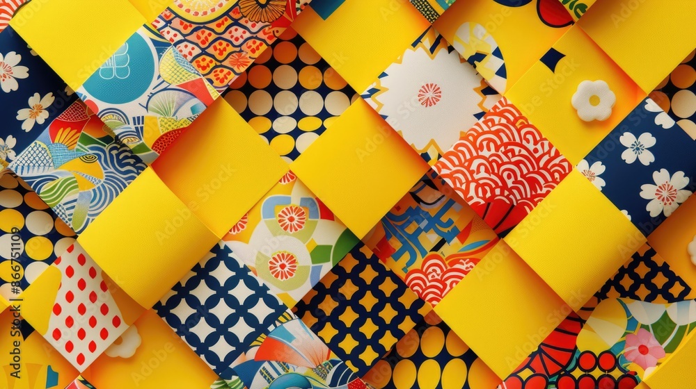 Poster a close-up view of a bunch of colorful papers, great for use in education, office or creative projec