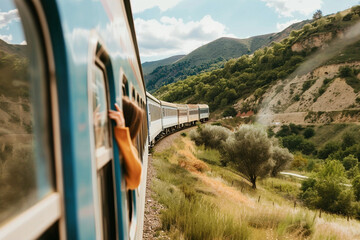 Zugfahrt mit Passagier