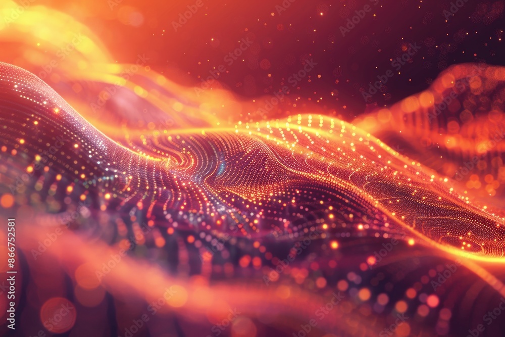 Poster A computer-generated image of a wave of light, suitable for use in scientific and technological contexts
