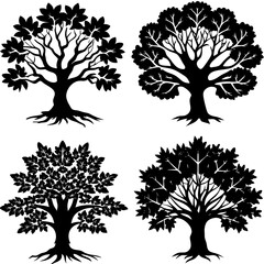 Obraz premium set of trees silhouettes