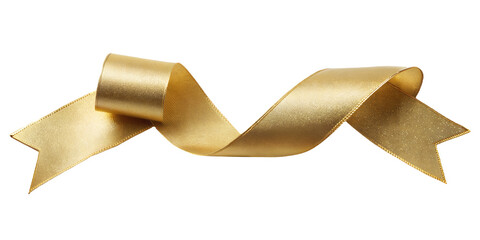 gold ribbon isolated on transparent background