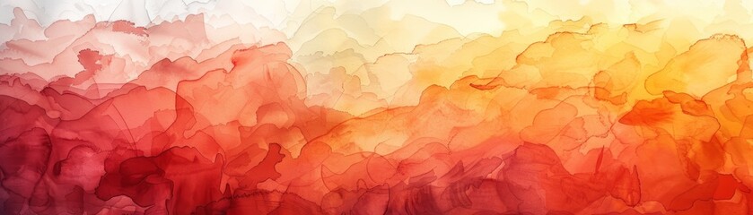 Abstract watercolor background with red, orange, and yellow hues.