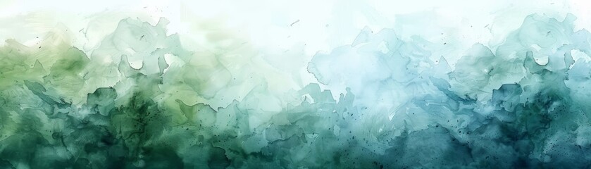 Abstract watercolor background with blue and green gradient.