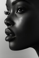 black and white portrait of a woman