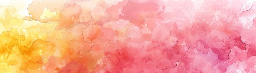 Fototapeta premium Abstract watercolor background with yellow and pink hues.