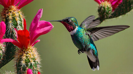 Obraz premium A Portrait of the Adult Male Broad-Billed Hummingbird