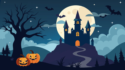 halloween background with pumpkins