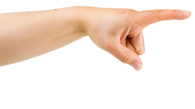 Isolated Image of a Pointing Hand – Direction and Guidance with Copy Space
