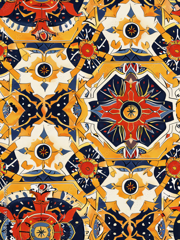 Aufkleber Vibrant mosaic-inspired pattern for a unique and creative project background