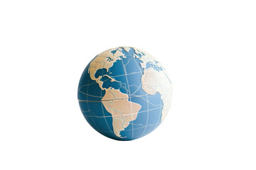 A globe resting on a white background, symbolizing the global reach and interconnectedness of modern business.