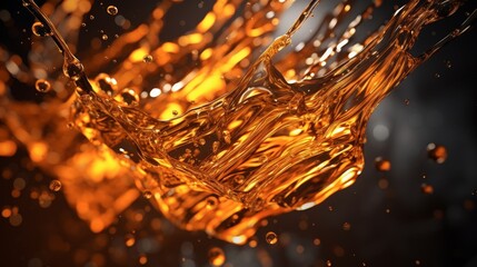 Car engine motor oil bottle splash, synthetic or mineral change, diesel or gasoline engine lubricant