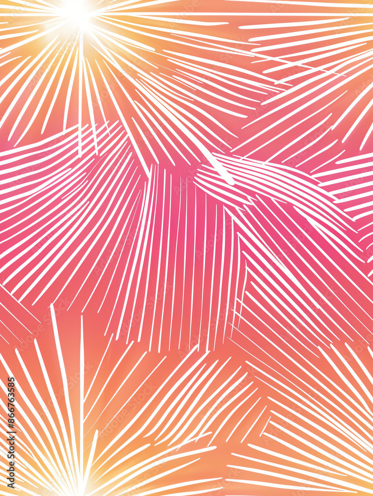 Aufkleber Pattern of white lines creating star shapes on abstract colorful background